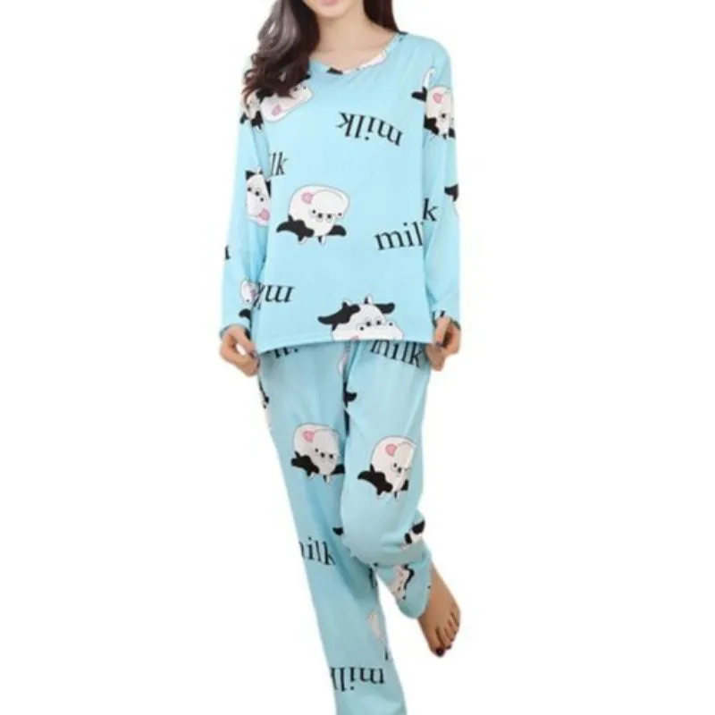 Женские пижамные костюмы; домашняя одежда с героями мультфильмов; домашний костюм; одежда для сна; пижамные комплекты с длинными рукавами