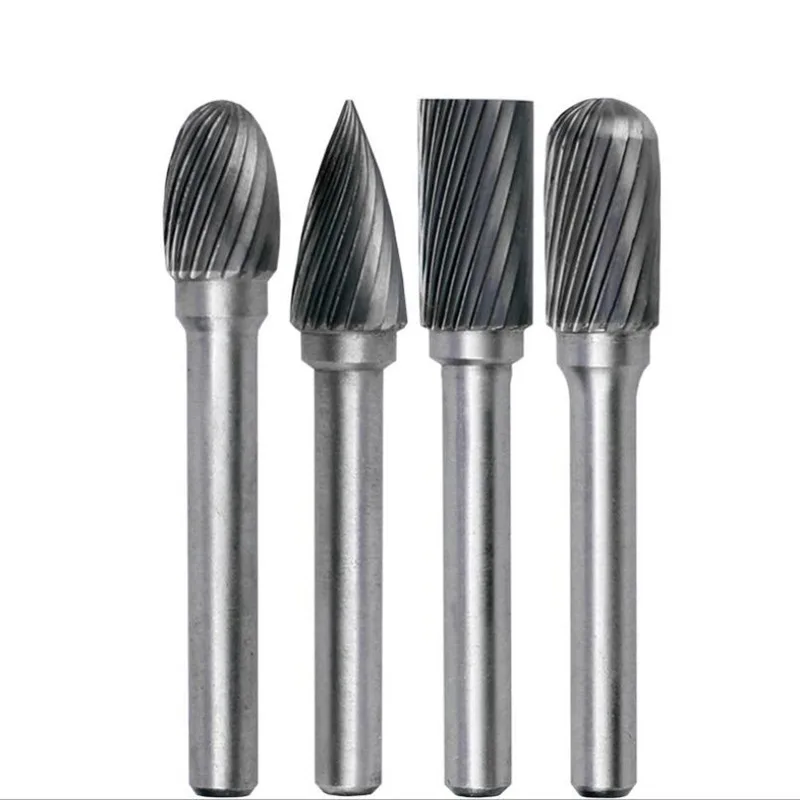 

Carbide Burrs 4pcs 12mm Dia 6mm Shank Single Cut Tungsten Carbide Rotary File Cutting Burs Tool Rotary Drill Die Grinder Bits