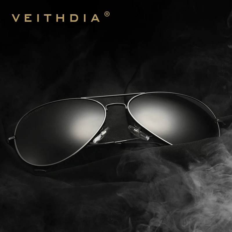 Солнцезащитные очки авиаторы VEITHDIA классические поляризационные с цветными
