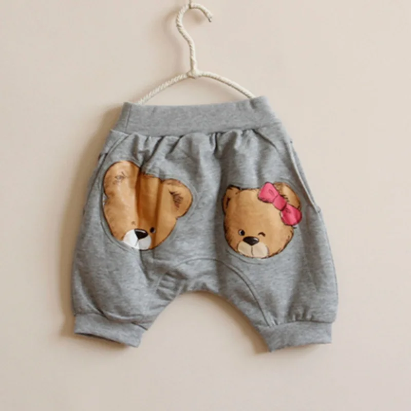 Милые супер хлопковые повседневные серые штаны-шаровары для маленьких девочек детские шорты детские брюки штаны для малышей Летняя одежда