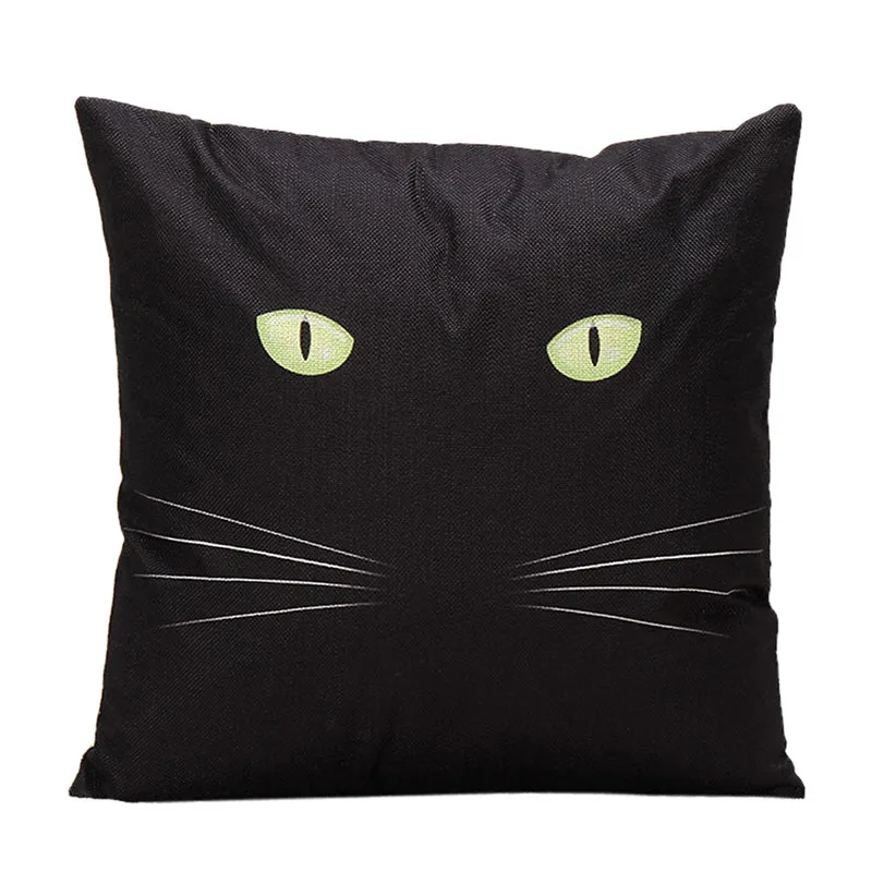 Soft cutton black cat pillow case cover cat in the black cushion case