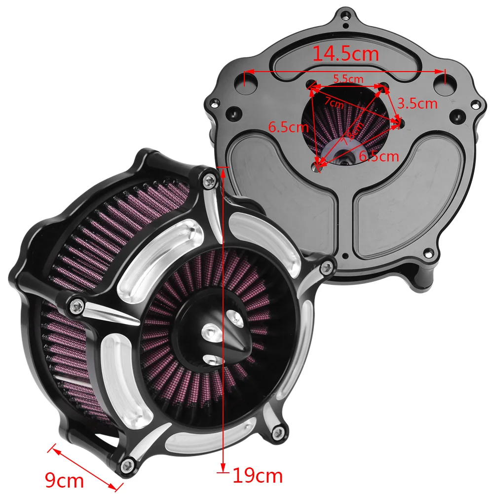 Мотоцикл контраст с турбины Воздухоочиститель воздушного фильтра для Harley Sportster XL883 XL1200 1991