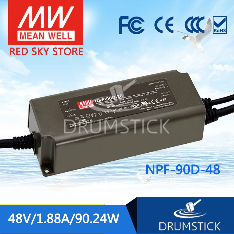 

MEAN WELL NPF-90D-48 48V 1.88A meanwell NPF-90D 48V 90.24W Single Output LED Switching Power Supply