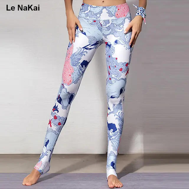 printed yoga capris