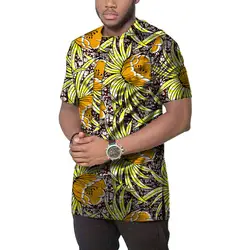 Африканский принт рубашка для мужчин Анкара мода рубашки Мужской топы с короткими рукавами Мужская Африка костюмы