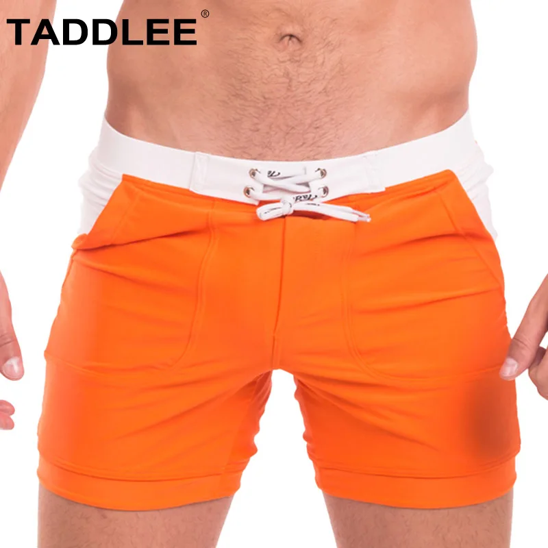 

Taddlee Brand Sexy Swimwear Swimsuits Men Quick Dry Plus Big Size XXL Basic Swimming Beach Long Board Shorts Boxer Trunks Pocket