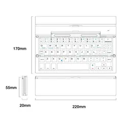 Портативный ультра тонкий складной беспроводной Bluetooth клавиатура с подставкой держатель для телефона ПК планшет HSJ-19