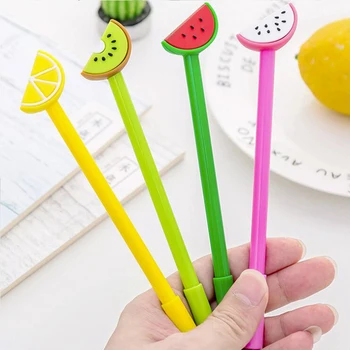 

Creative Fruit Gel Pen Cute watermelon black ink Signature pens Promotional Gift Stationery School writing Supplies