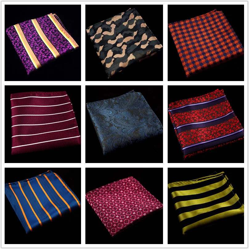 

60 Colors Fashion Silk Pocket Squares Men Paisley Square Pocket Handkerchief Silk Paisley Men Wedding Square Pocket 22*22cm