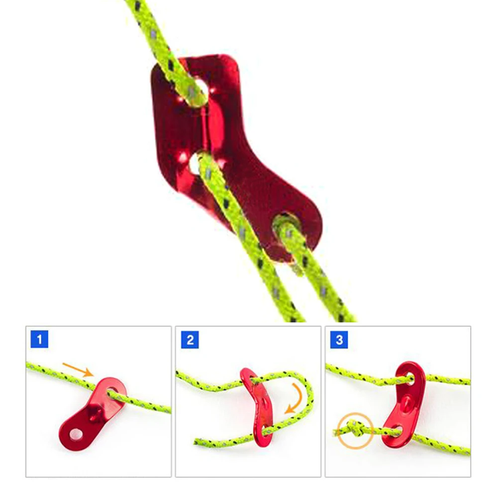 

5Pcs Accessories Tighten Rope Lightweight Hiking L Shape Clasp Outdoor Tent Buckle Multifunctional Aluminum Alloy Adjustable