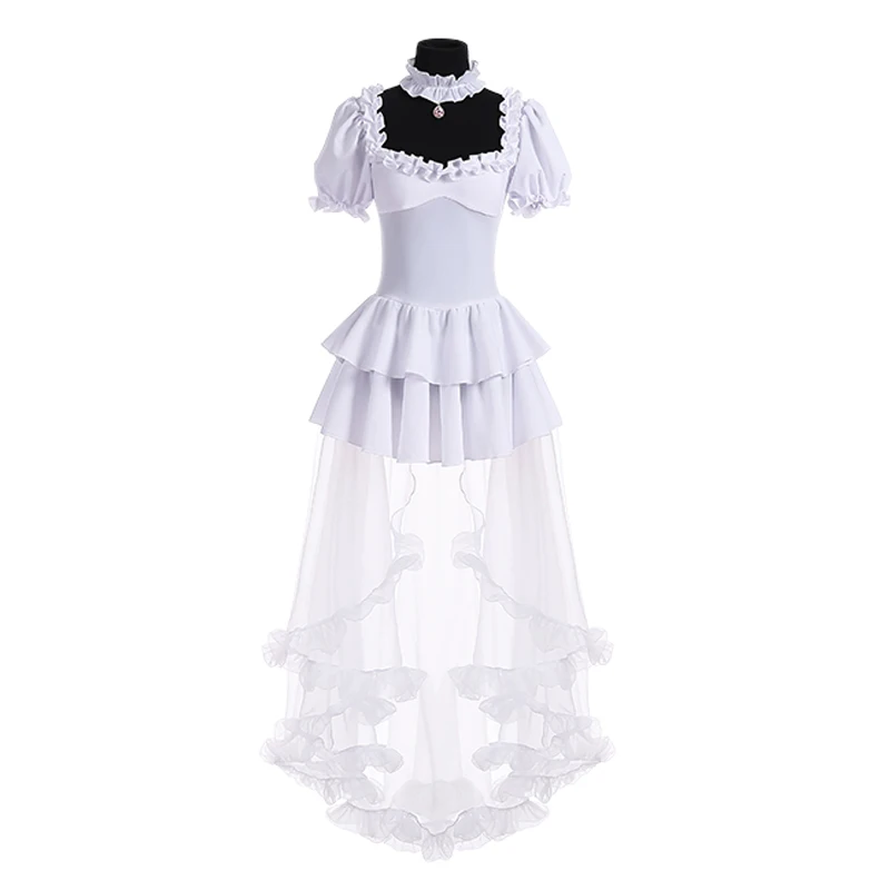 

Game Super Mario King Boo Princess Cosplay Costume Adult Women White Dress Outfit Christmas Halloween Carniva Party Full Suit