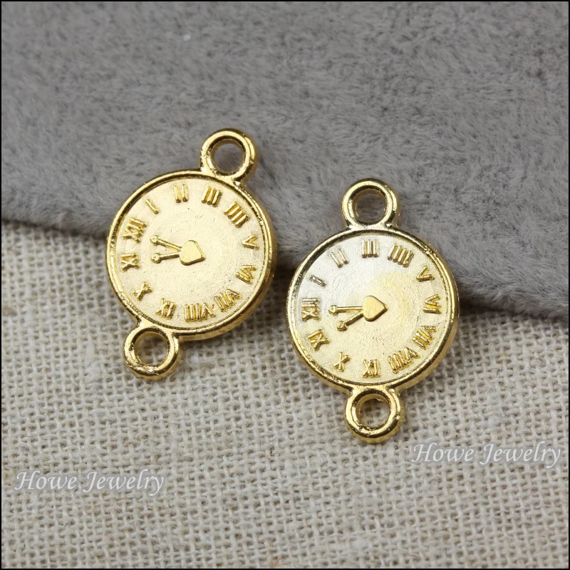 120pcs vintage clock connector pendant gold color alloy Pendant DIY