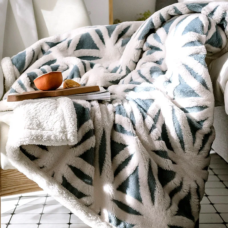 

Nordic Europ Winter New Hot soft Coral Fleece Flannel Blanket Bed Sheet Sofa Nap Throw Jacquard weave Fashion Soft Fabric