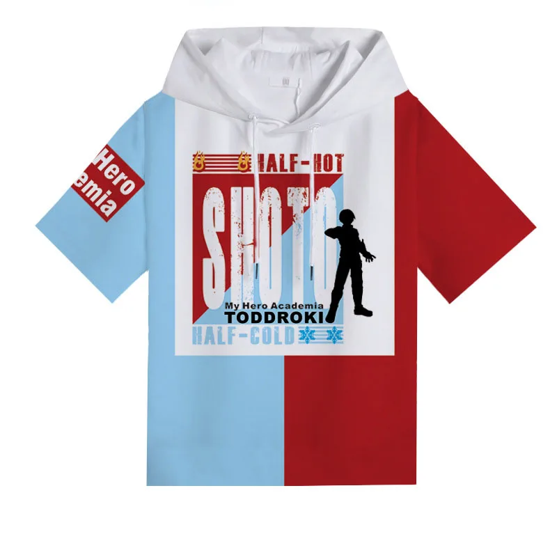 Cosroad Boku No My Hero Academia Cosplay Hoodie Todoroki Shoto Midoriya Izuku Costumes Men Women Short Sleeve Summer T-shirts 1 (2)