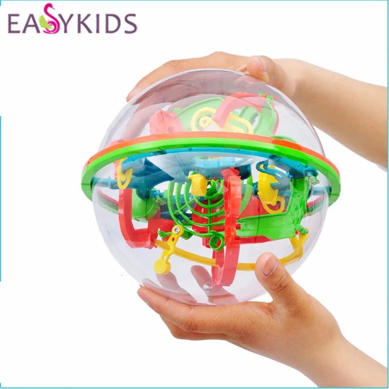 100 138 168 Steps Small Big Size 3D Labyrinth Magic Rolling Globe Ball Marble Puzzle Cubes Brain Teaser Game Sphere Maze (5)
