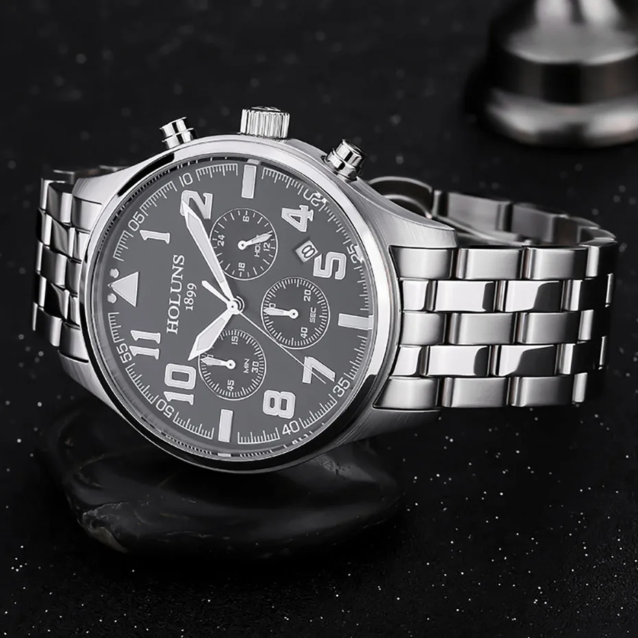 Holuns Mens Watches Brand Luxury Quartz Business Sport Wristwatch Classic Stainless Steel Waterproof Relogio Masculino (3)