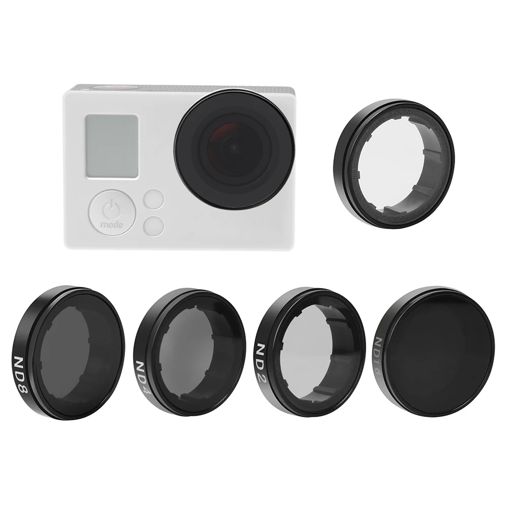 

Andoer ND2 / ND4 / ND8 / ND16 / UV Filter Round Lens Filters Kit Camera Filter Protector Protective Glass for GoPro Hero 4 3+ 3