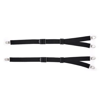 

Fashion 2 Pcs Men Shirt Wrinkle-proof Garter Clips Y-shaped Elastic Straps