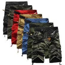 Primavera Verano para hombre Trajes de Carga Multi-Bolsillo pantalones casuales Hombres Ropa Militar de Camuflaje Del Ejército de Camo joggers Pantalones Cortos