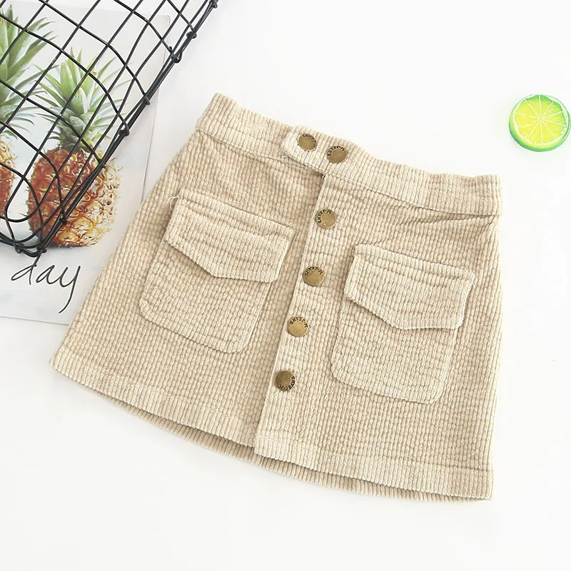 Baby girl skirt autumn winter baby corduroy children skirt cotton gray velvet skirt children's clothing