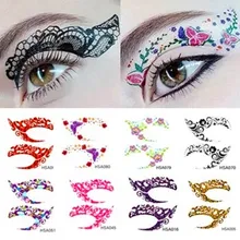 2017New Exclusive 90 styles party makeup Eye rock Face Tattoo Waterproof disposable eyeshadow sticker free shipping