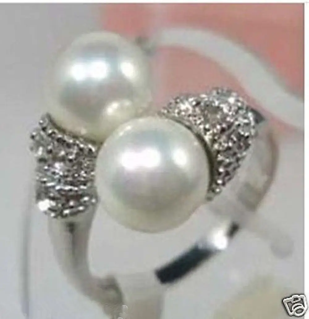 

Hot sale new Style >>>>CHARMING!!! White Pearl women's Ring size 6 7 8 9#