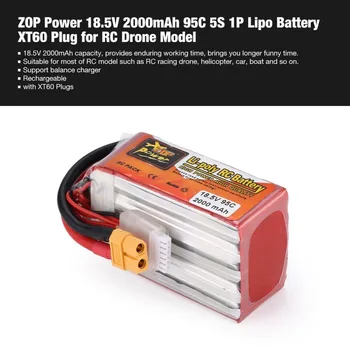 

Original Rechargeable ZOP Power 14.8V/ 18.5V 2000mAh 4S 65C Lipo Battery XT60 Plug for Charging Quadcopter Helicopter Parts