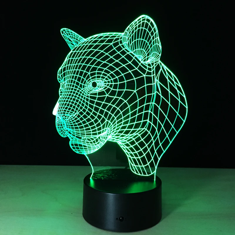 Цветной Леопардовый 3D стереофонический Ночной светильник, динамик с bluetooth-плеером в форме животного, прикроватный настольный ночник для спальни, светильник