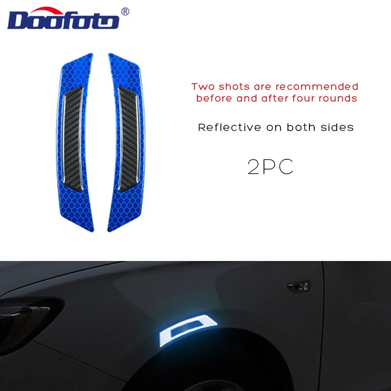 DOOFOTO 3D Автомобильная дверь светоотражающая лента колеса брови Предупреждение ющая полоса безопасности автомобиля Наклейка Стайлинг для Ford Volkswagen Mazda BMW Audi - Цвет: Wheel Eyebrow Blue