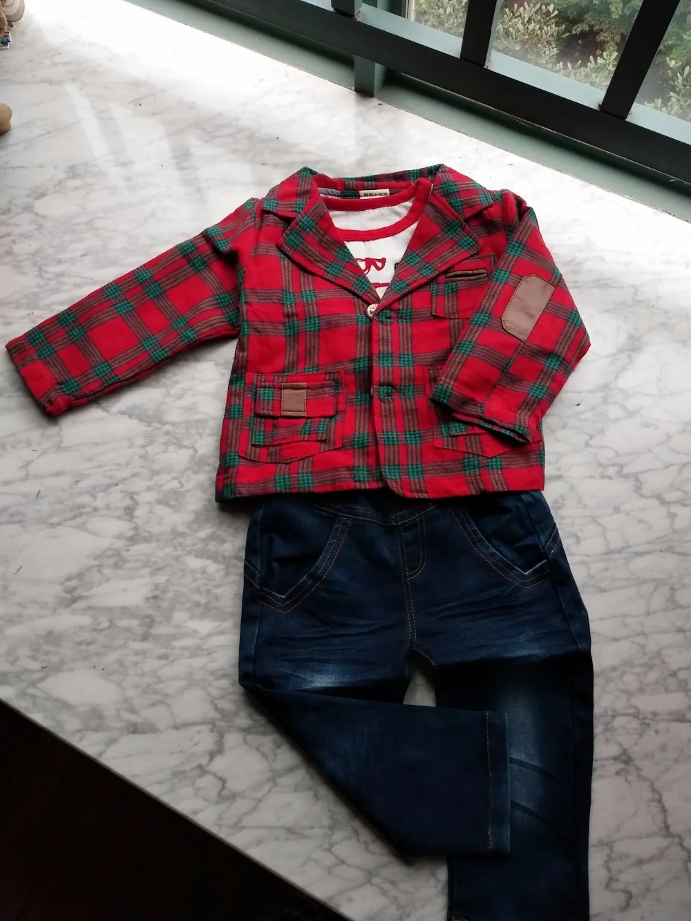 clear baby boy plaid clothing set 3pcs boys clothing kids clothes sets