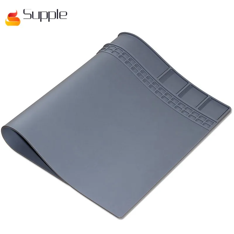 Supple Large Soldering Mat Heat Resistant Silicone Heat Insulation Pad for iPad,for iPhone,Circuit board Repair, Solder Mat silicone heat resistant mat orange