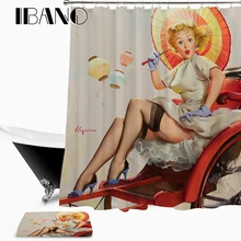Marilyn Monroe Shower Curtain Waterproof Polyester Fabric 150x180cm Shower Curtain And 40x60cm Bath Floor Rug For The Bathroom marilyn monroe print shower curtain with hook 12pcs