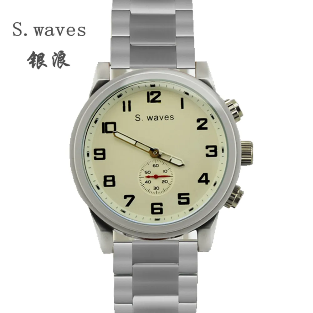 Famous Brand S waves Clock Casual Fashion Army Table Quartz Watches American Men s Wolf Stainless
