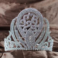 Luxurious Queen Crown Handmade Bridal Wedding 5″ Rhinestone Princess Full Circle Tiara Pageant Party Costumes Fashion Jewelry