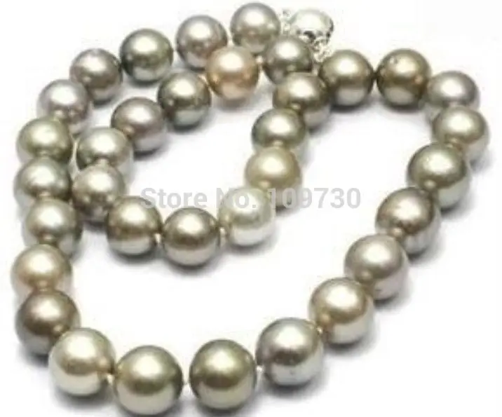 

Jewelr 003745 HUGE NATURAL 10-11MM TAHITIAN SILVER GREY PEARL NECKLACE