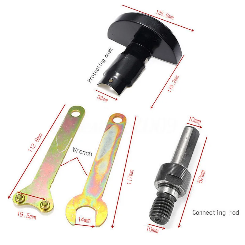 Angle Grinder Accessories Lengthened Cutting Support+2 Wrench+Protective Cover Accessories