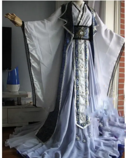 2 вида конструкций Mu Yan шифоновый мужской костюм с длинным хвостом Hanfu