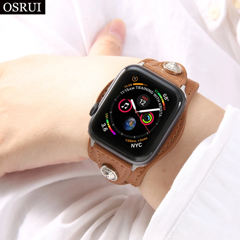 

Strap for Apple watch band 42mm 38mm leather correa 4 44mm 40mm iwatch watchbands fashion wrist bracelet belt watch Accessories