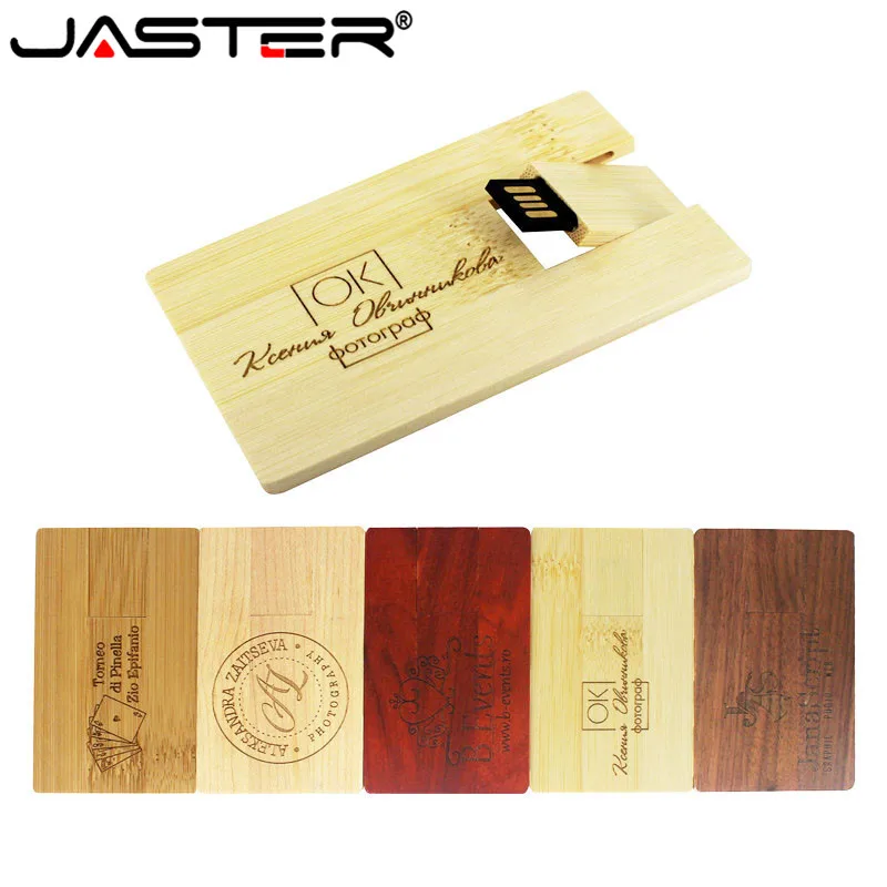 

JASTER laser Engraved Wooden Card USB 2.0 4GB 8GB 16GB 32GB Memory Flash Drive For Wedding Photography Company