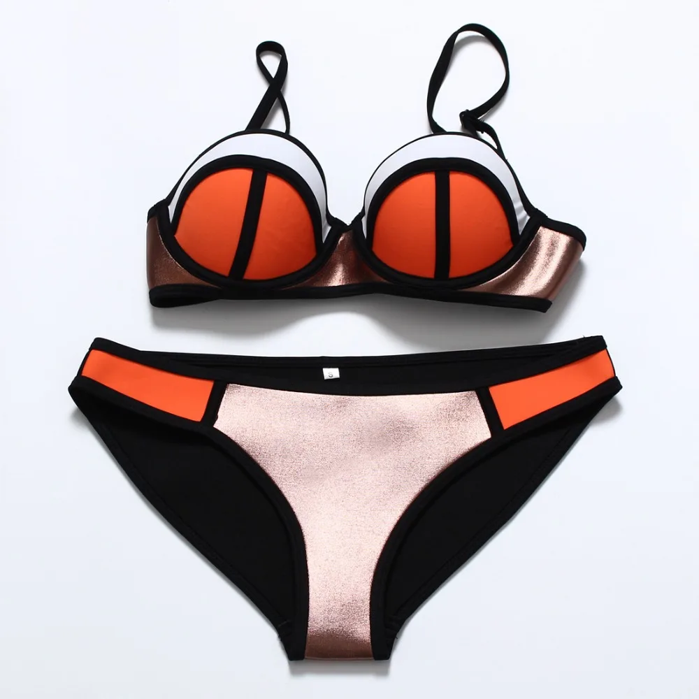 

2017 New Summer Colorful Beach Bathing Suit Push Up Swimwear Women Swimsuit Bikini 2 pcs Set Sexy Bikinis
