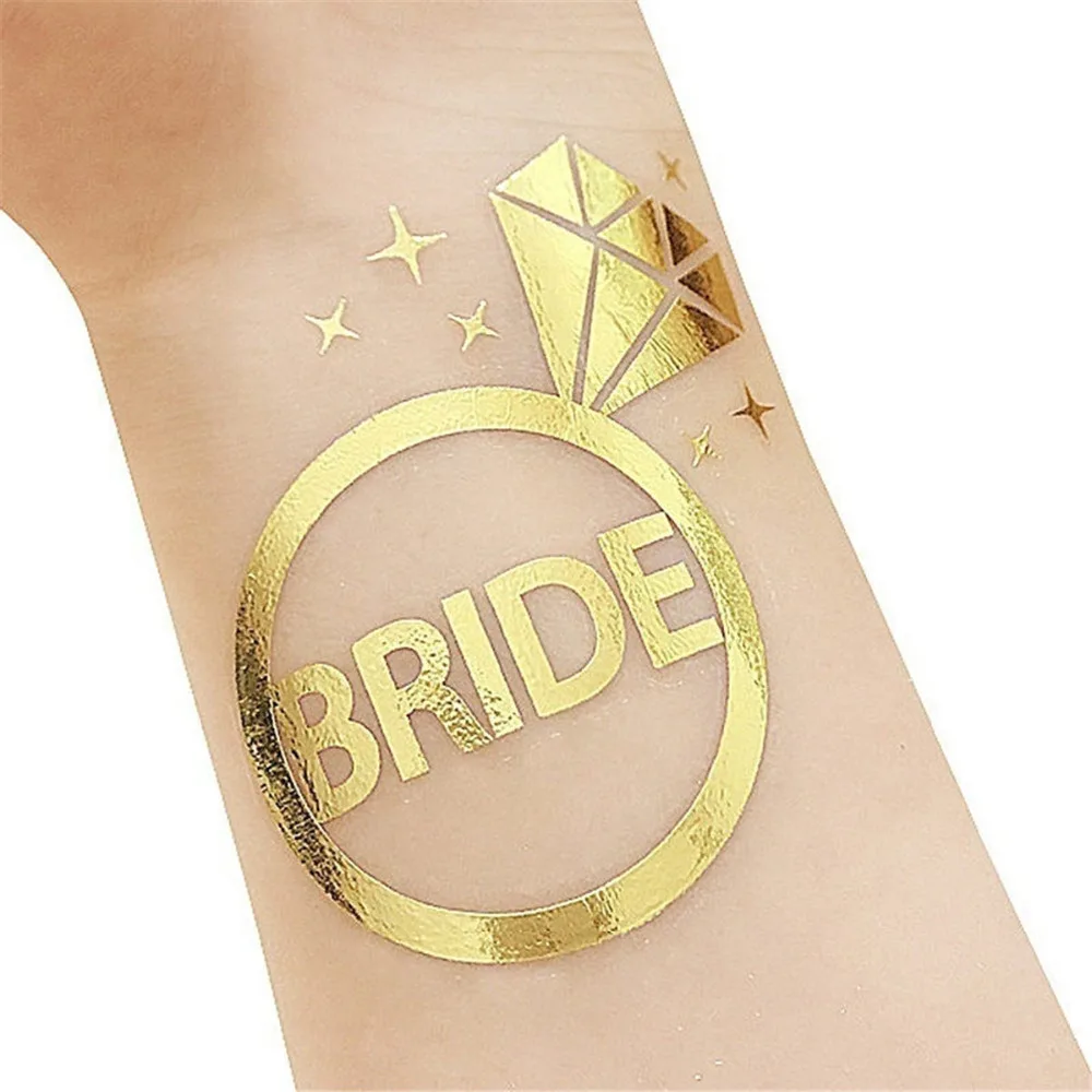 

10 шт./лот флэш-надпись «Bride Tribe» Временная татуировка Стикеры бакалавра вечерние на свадьбу для подружки невесты Блестки для боди-арта татуировки переводные Y4