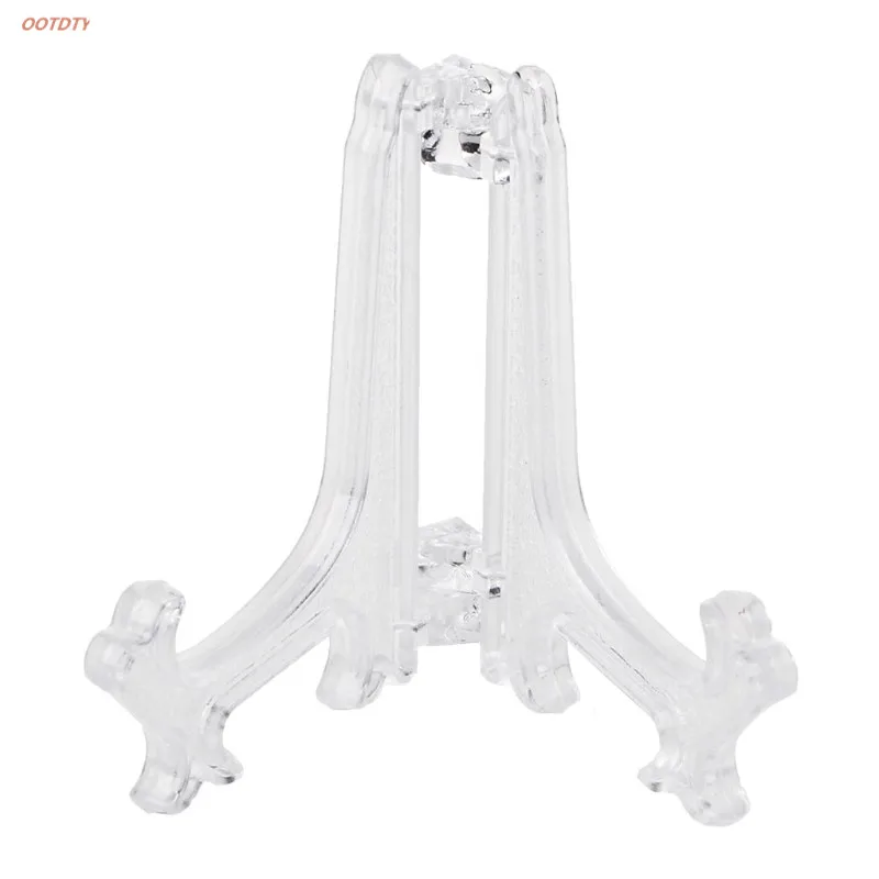

OOTDTY Mini Plastic Coin Display Easel Stand Card Medal Frame Golf Balls Holder White
