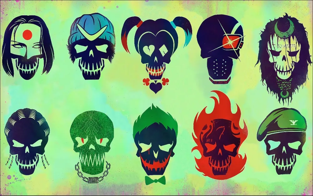 7x5FT Vintage Retro Suicide Squad Masks Skull Pattern Custom Photo ...