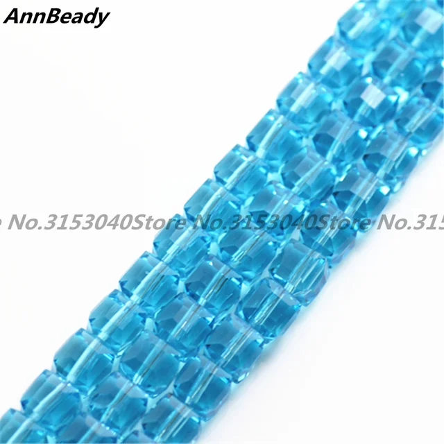 100pcs Lake Blue Color 8mm Facet Square Cube Cut Er Austria 100pcs Lake Blue Color 8mm Facet Square Cube Cut Er Austria Crystal Beads For Diy Jewelry