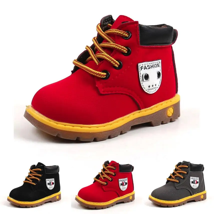 

2019 Autumn Hot SALE Children Shoes Baby Girls Boys Leather Martin Boots Antislip Soft Bottom Kids Fashion Comfortable Sneakers