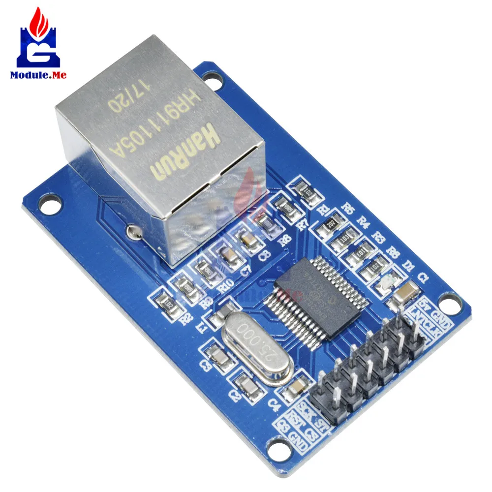 

ENC28J60 LAN Ethernet Network Board Module 25MHZ For Arduino 25MHZ Crystal AVR 51 LPC STM32 3.3V 5V
