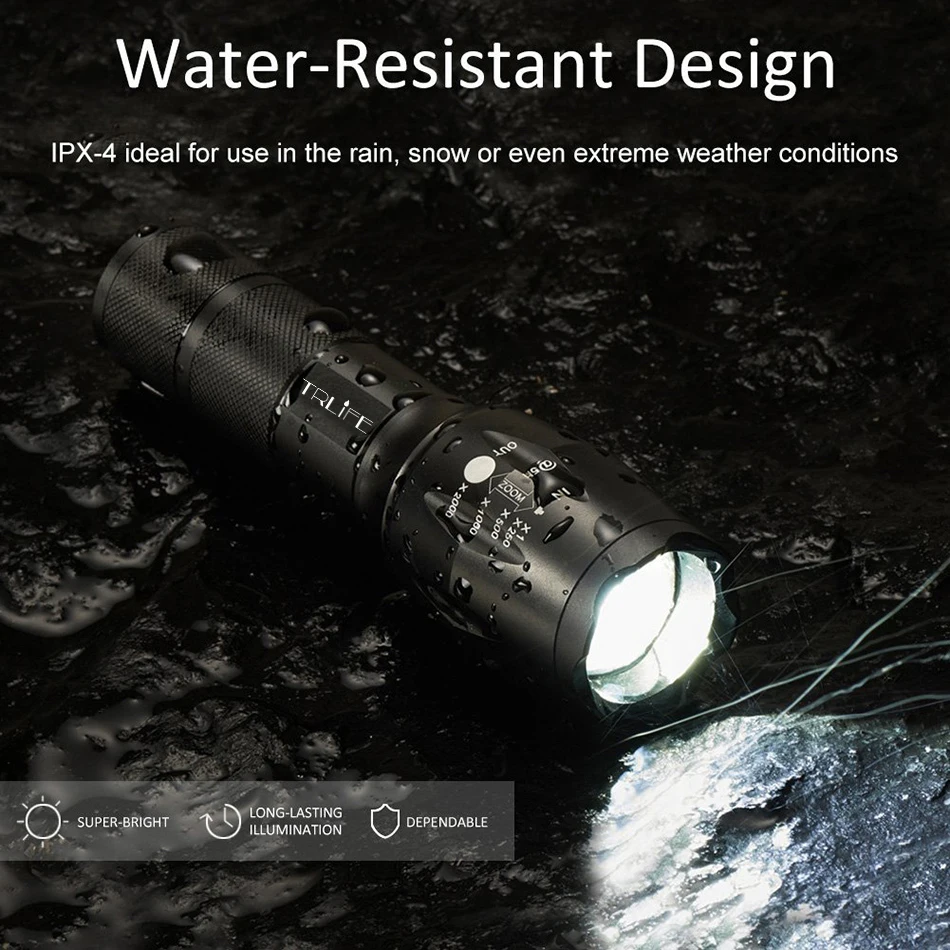 USB светодиодный тактический фонарь перезаряжаемый фонарь X900 внешний аккумулятор выходной фонарь масштабируемый водонепроницаемый фонарик для кемпинга