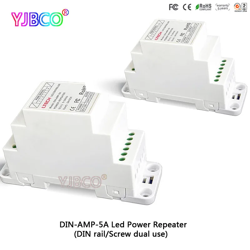 

led controller DC5-24V 5A*3CH DIN-AMP-5A Led CV Power Repeater(amplifier)(DIN rail/Screw dual-use) for RGB led strip light