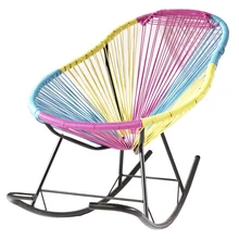 Красочный ротанговый стул кресло-качалка креативный Балконный стул копмлект красивой мебели с подушкой подшипник 130 кг