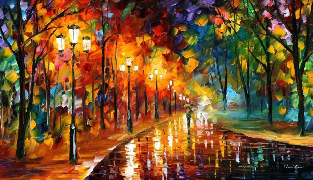 

beautiful Painting Home Decor alley of the memories Colorful oil paintings Canvas Modern Fine Art High quality Hand painted